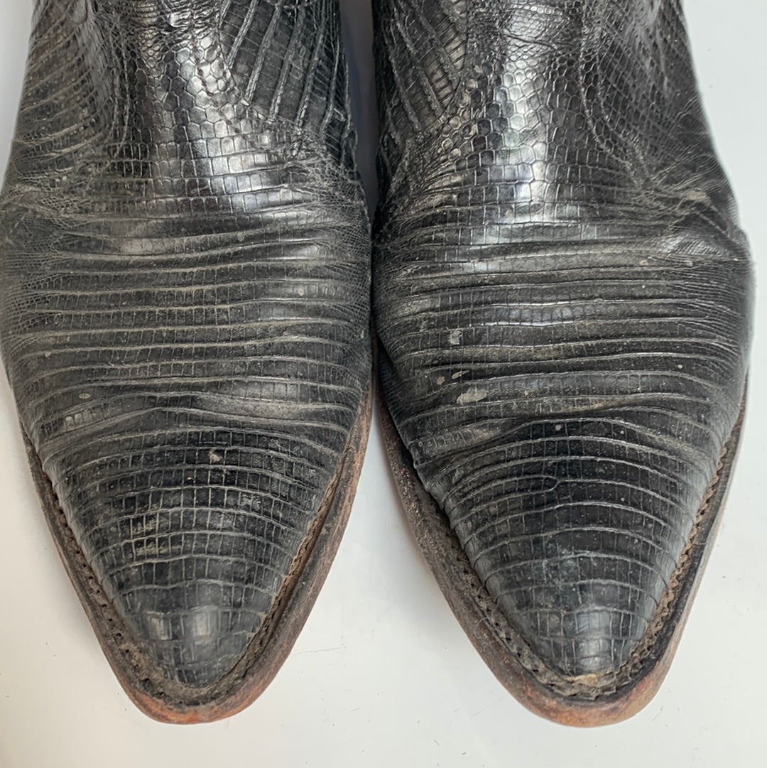 Black Reptile Larry Mahan Western Boots
