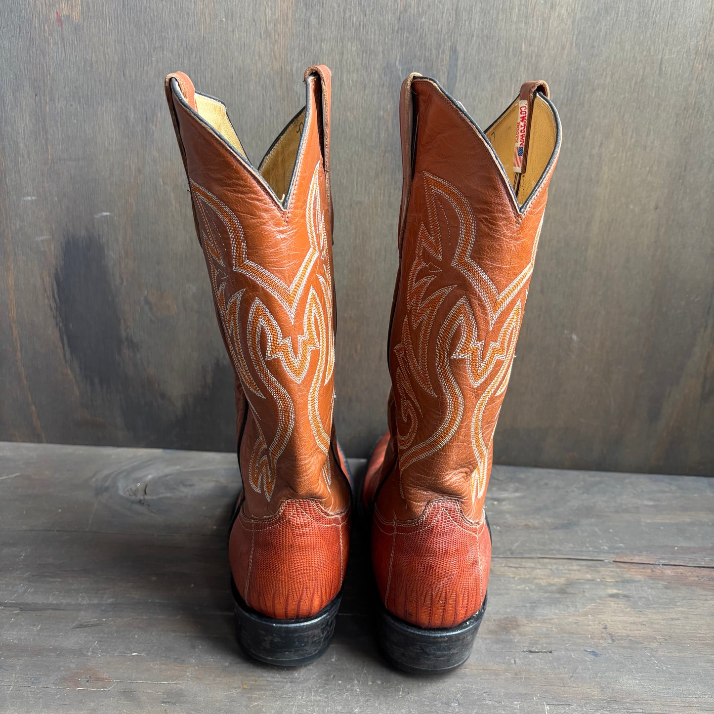 Vintage Cowtown Brown Reptile Foot Boots