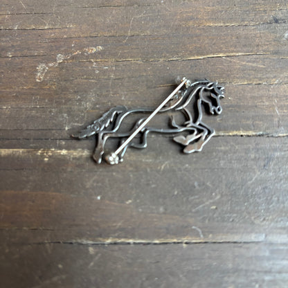 Silver Horse Outline Pin