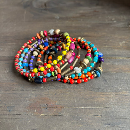 Multi Color Beaded Wrap Bracelet