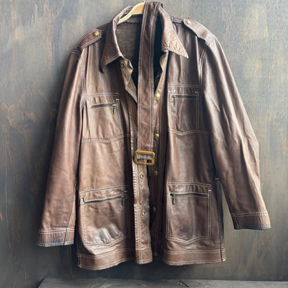 Reversible Brown Leather Jacket