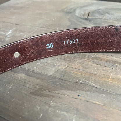 Brown Leather Belt with Silver Golfer Conchos