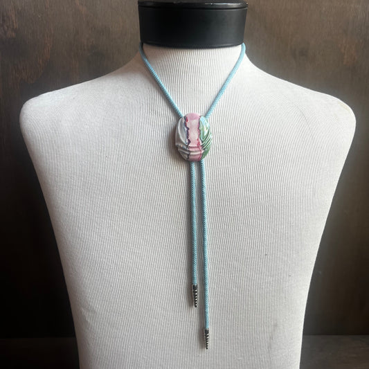 Painted Ceramic Bolo Tie