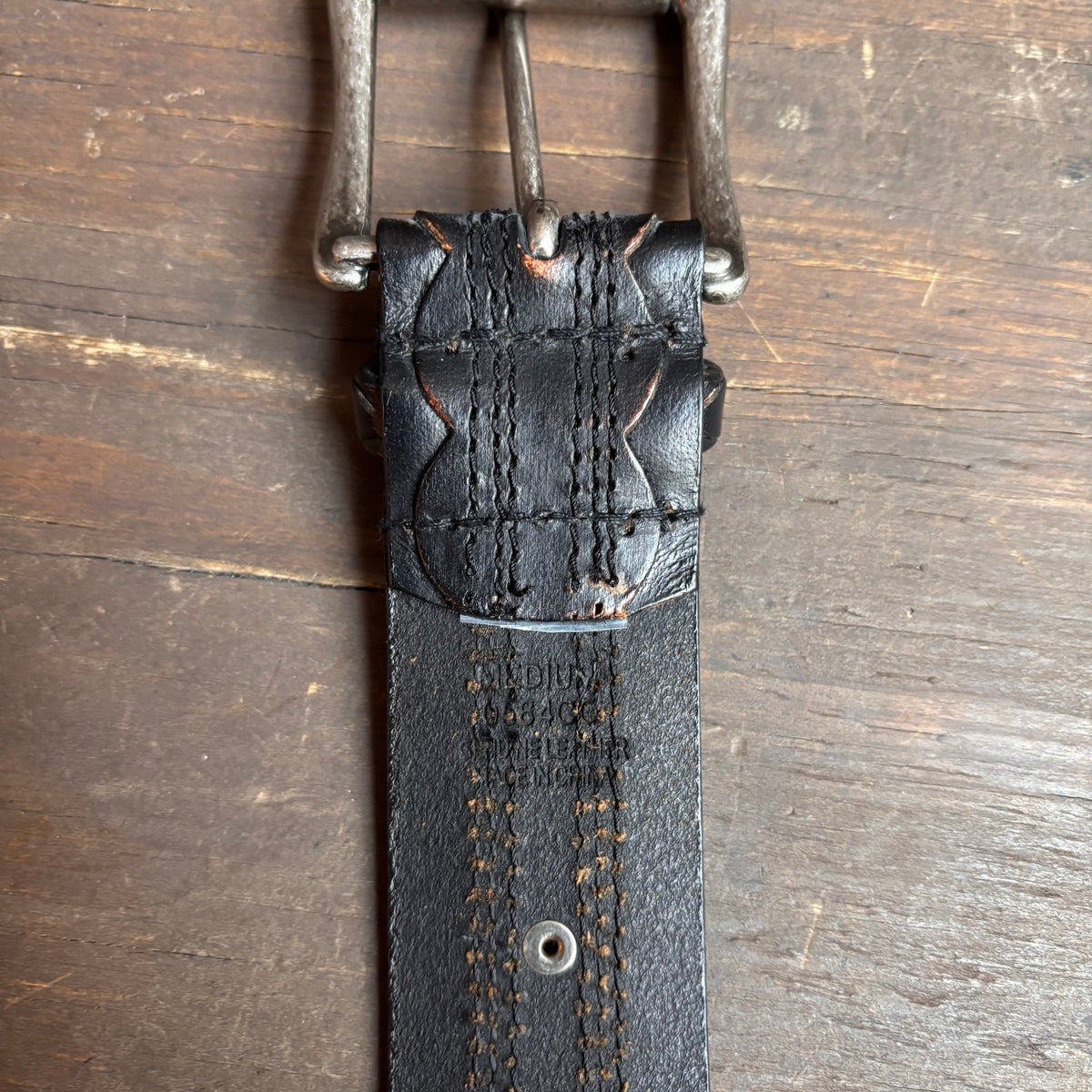 Black Leather Studded Belt