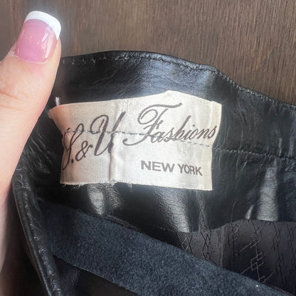 S&U Fashions Black Leather Skirt