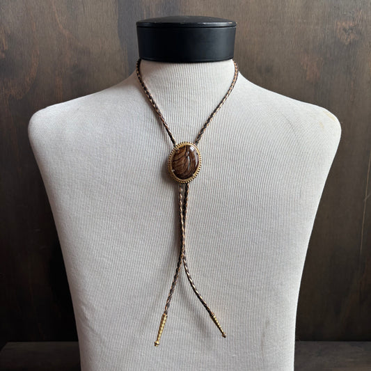 Oval Zebra Jasper on Two-Tone Tie