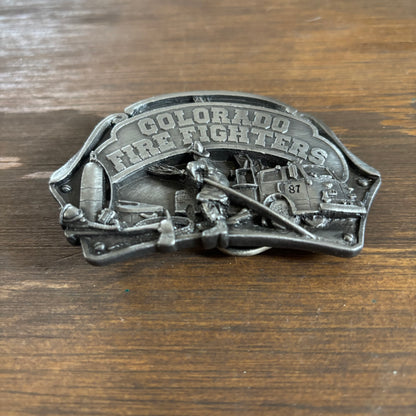 Pewter Colorado Fire Fighters Belt Buckle