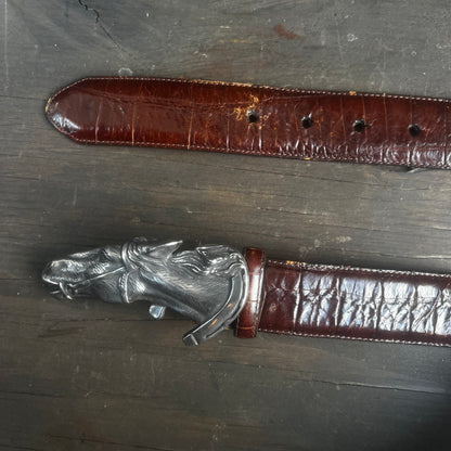 Brighton Horse Head Brown Belt