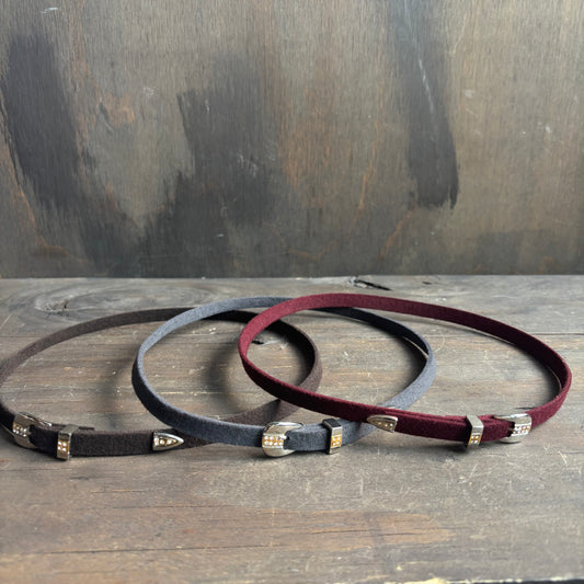 Felt Hat Band with Rhinestone Buckle