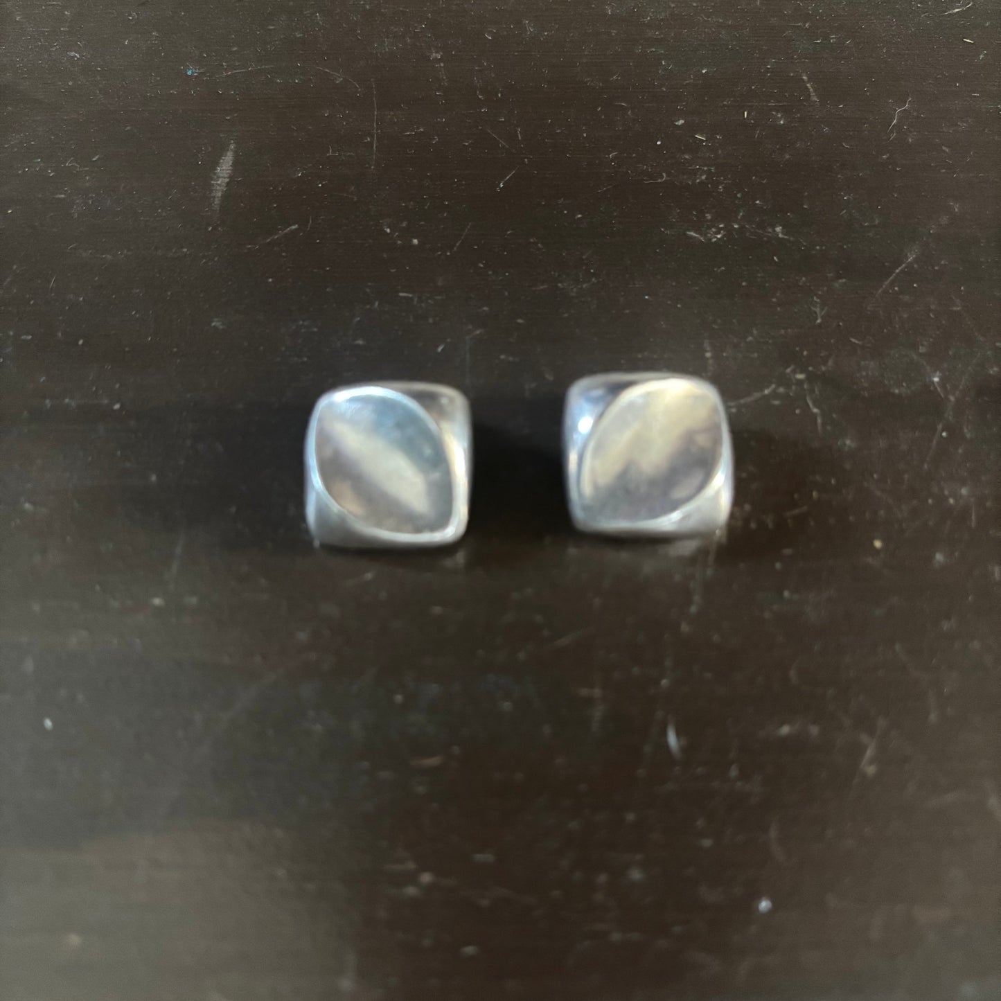 Sterling Silver Square Clip-On Earrings