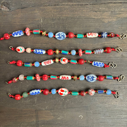 Ostrich Moon Tulip Beaded Bracelet