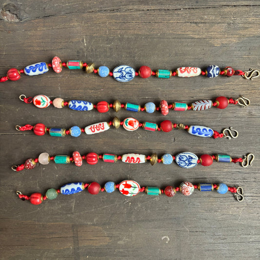 Ostrich Moon Tulip Beaded Bracelet