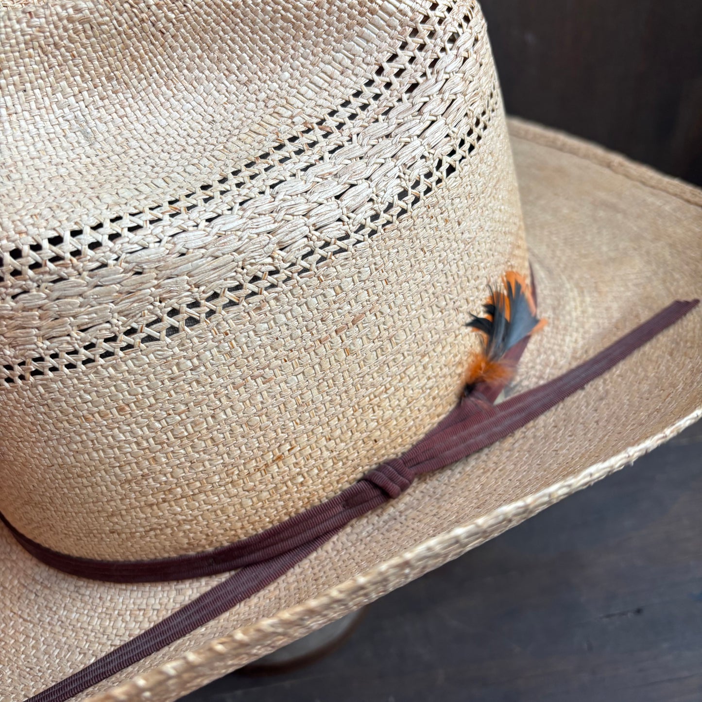 Custom Straw Hat with Feather