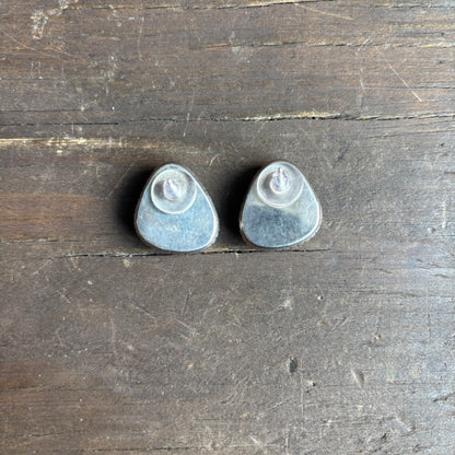 Silver and Turquoise Triangle Earrings