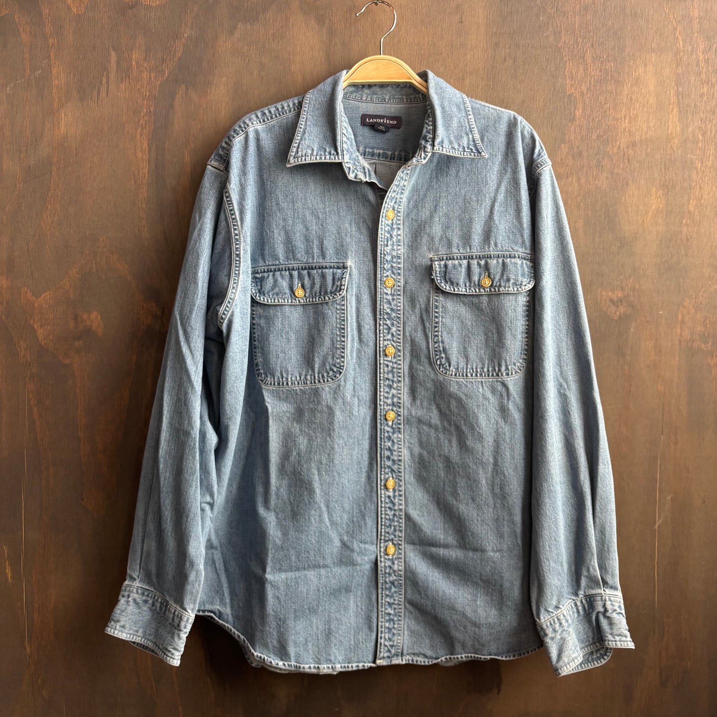 Land's End Denim Button Up