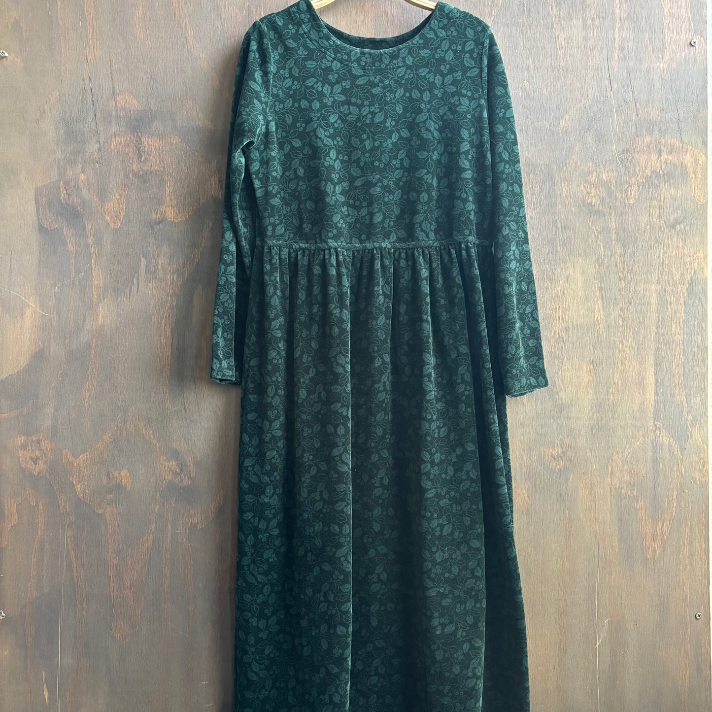L.L. Bean Green Corduroy Dress