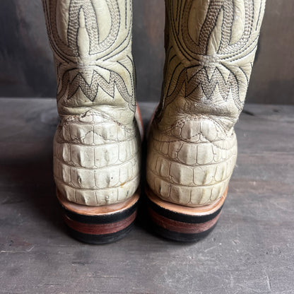 Custom Made Cream Alligator Boots