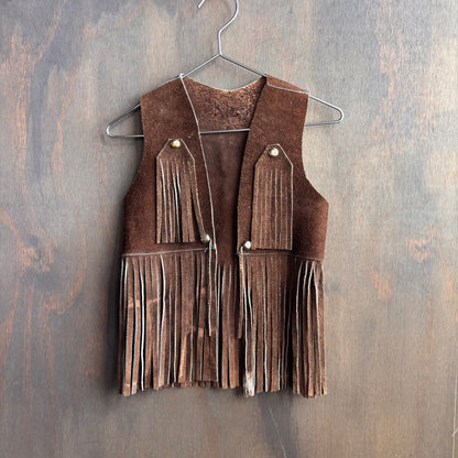 Kids Leather Fringed Vest