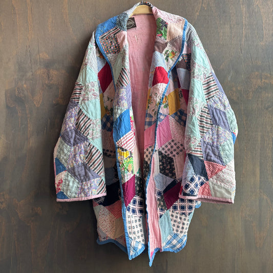 Vintage Patchwork Cocoon Quilt Jacket