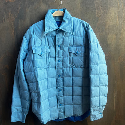 Blue Puffer Quilt-Style Coat