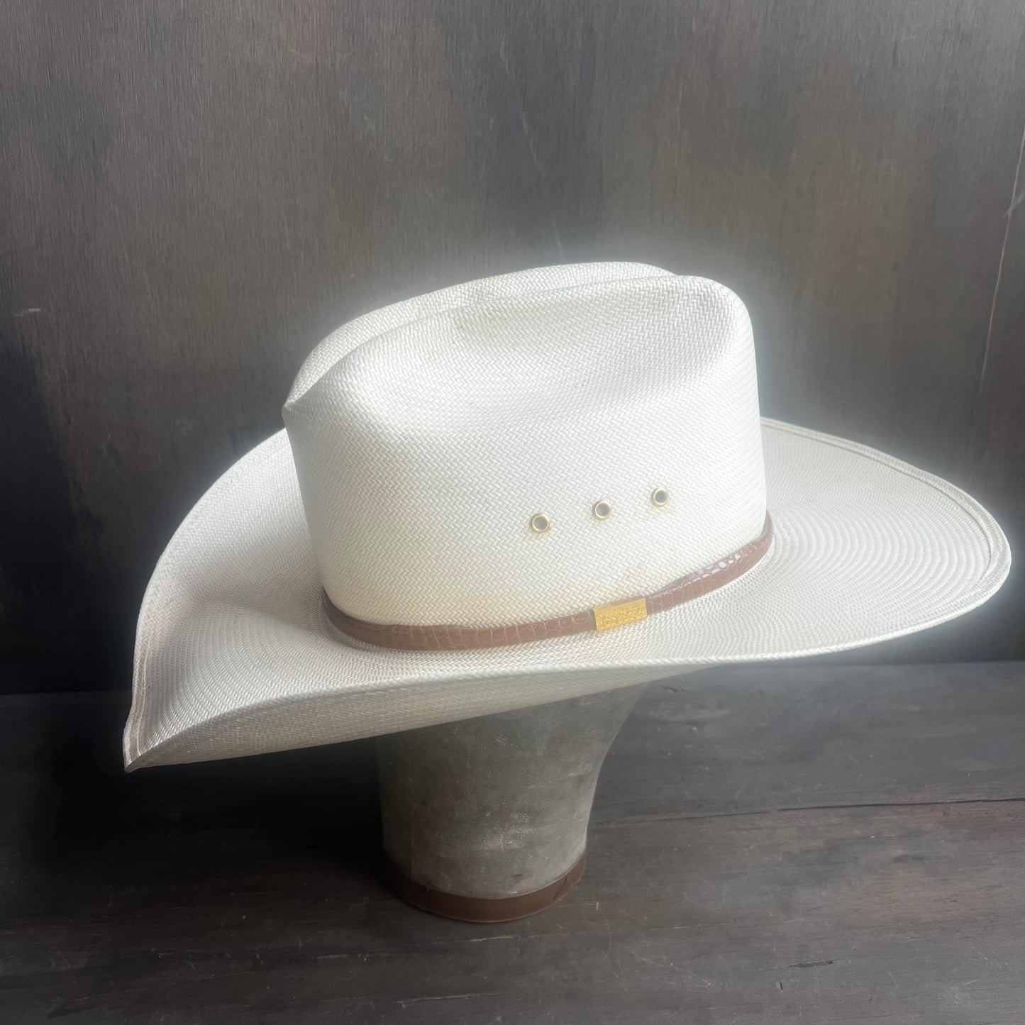 Resistol Straw Hat with Brown Hat Band