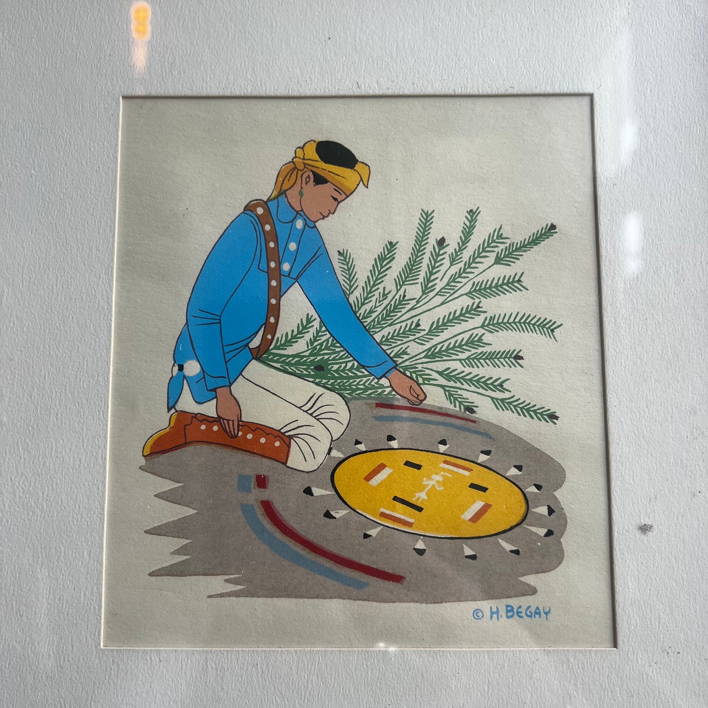 Harrison Begay Sandpainting  Framed Art Print