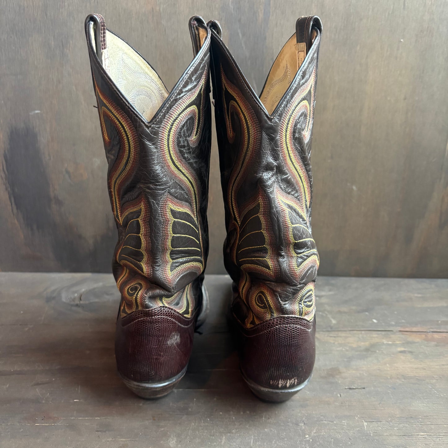 Larry Mahan Brown Reptile Foot Boot