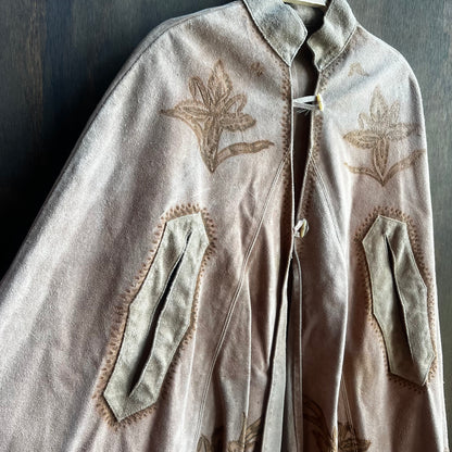 Dusty Rose Leather Poncho
