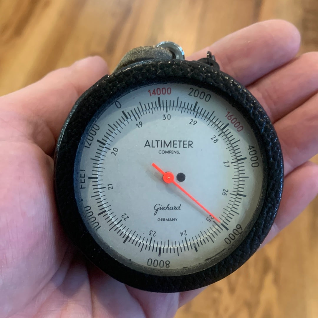 Vintage Gischard Altimeter on leather cord