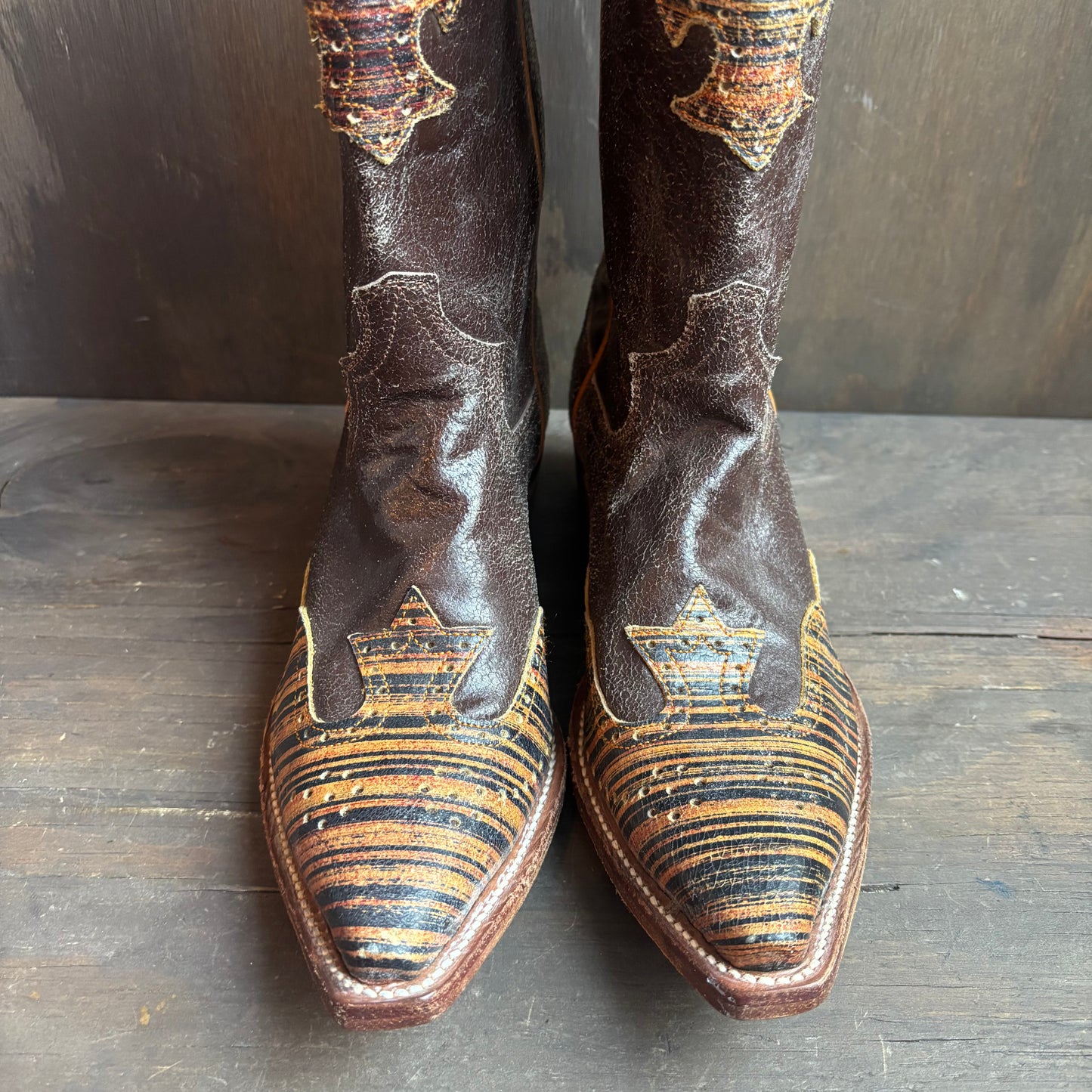 Justin Two-Tone Boots with Perforations