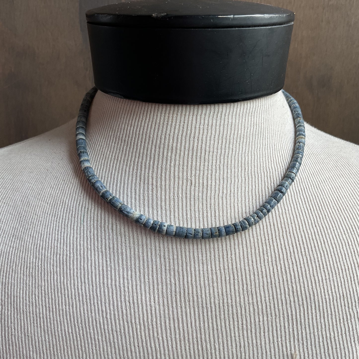Blue Coral Bead Necklace
