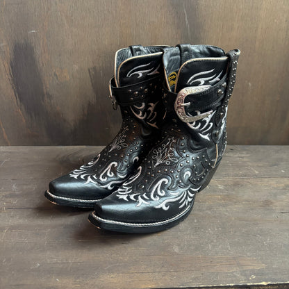 J.B Dillon Embroidered Black Boots