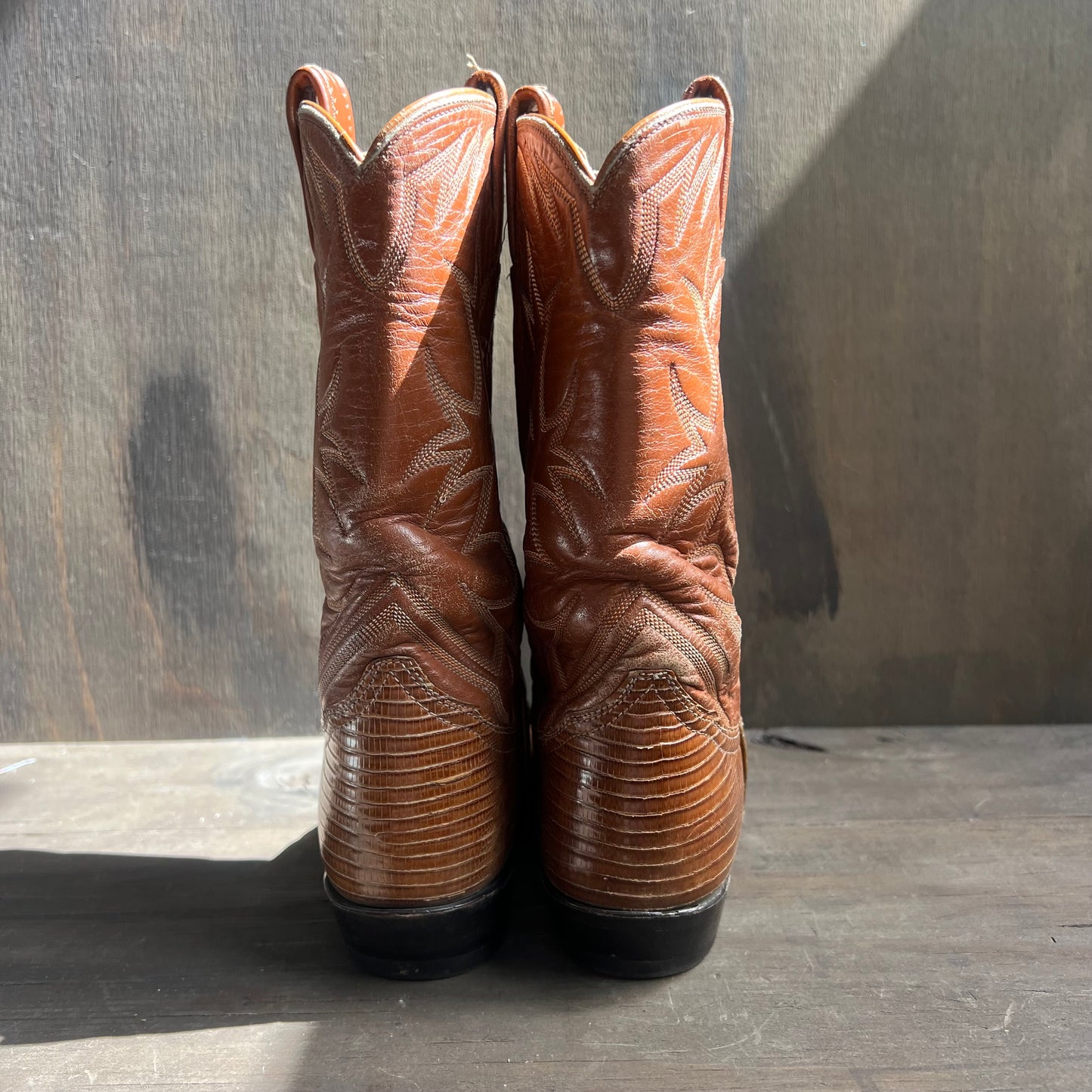 Tony Lama Two-Tone Lizard and Leather Boots