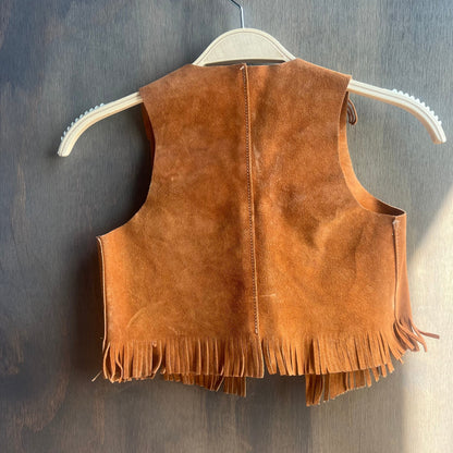 Kids Burnt Orange Leather Chaps and Vest Set