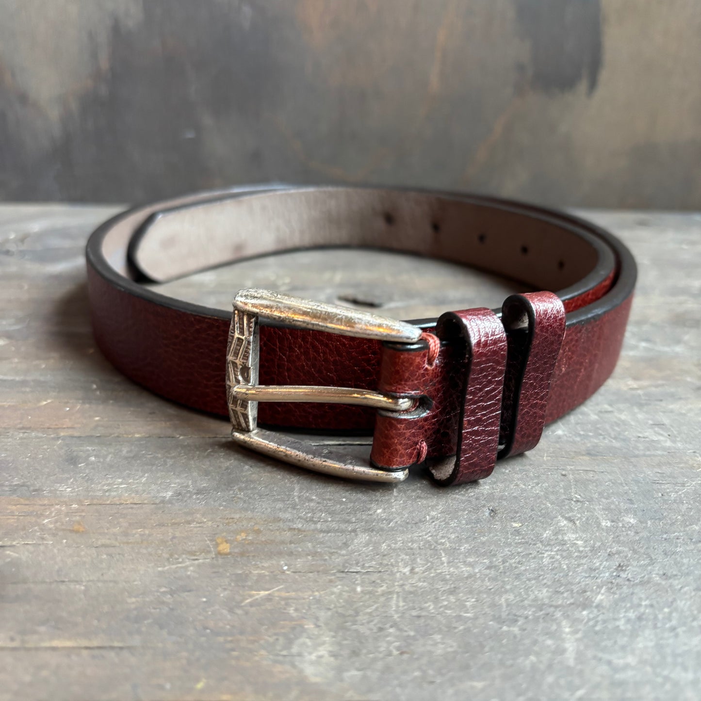 Burgundy Leather Belt