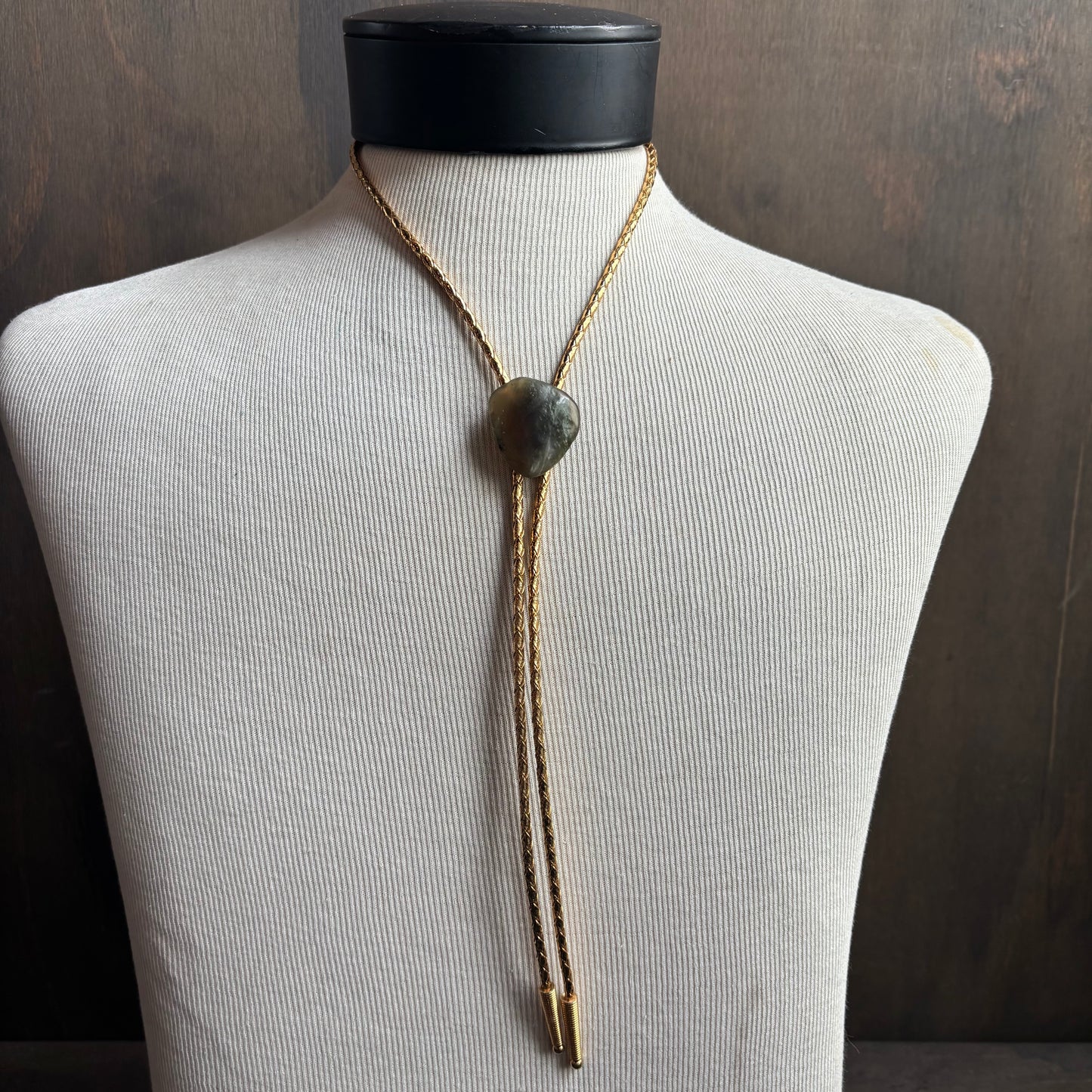 Sea Glass Bolo on Gold Tie