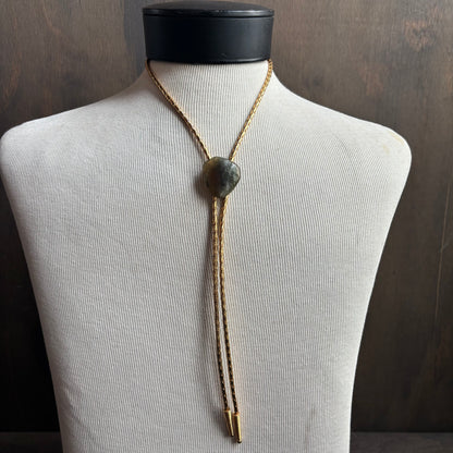 Sea Glass Bolo on Gold Tie