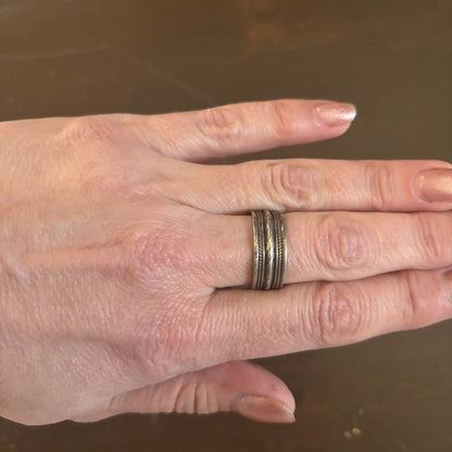 Silver Textured Band Ring