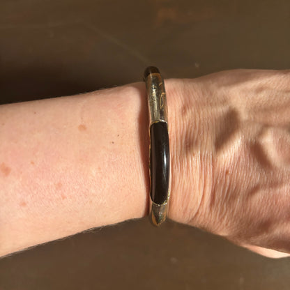 Silver and Onyx Bangle Bracelet