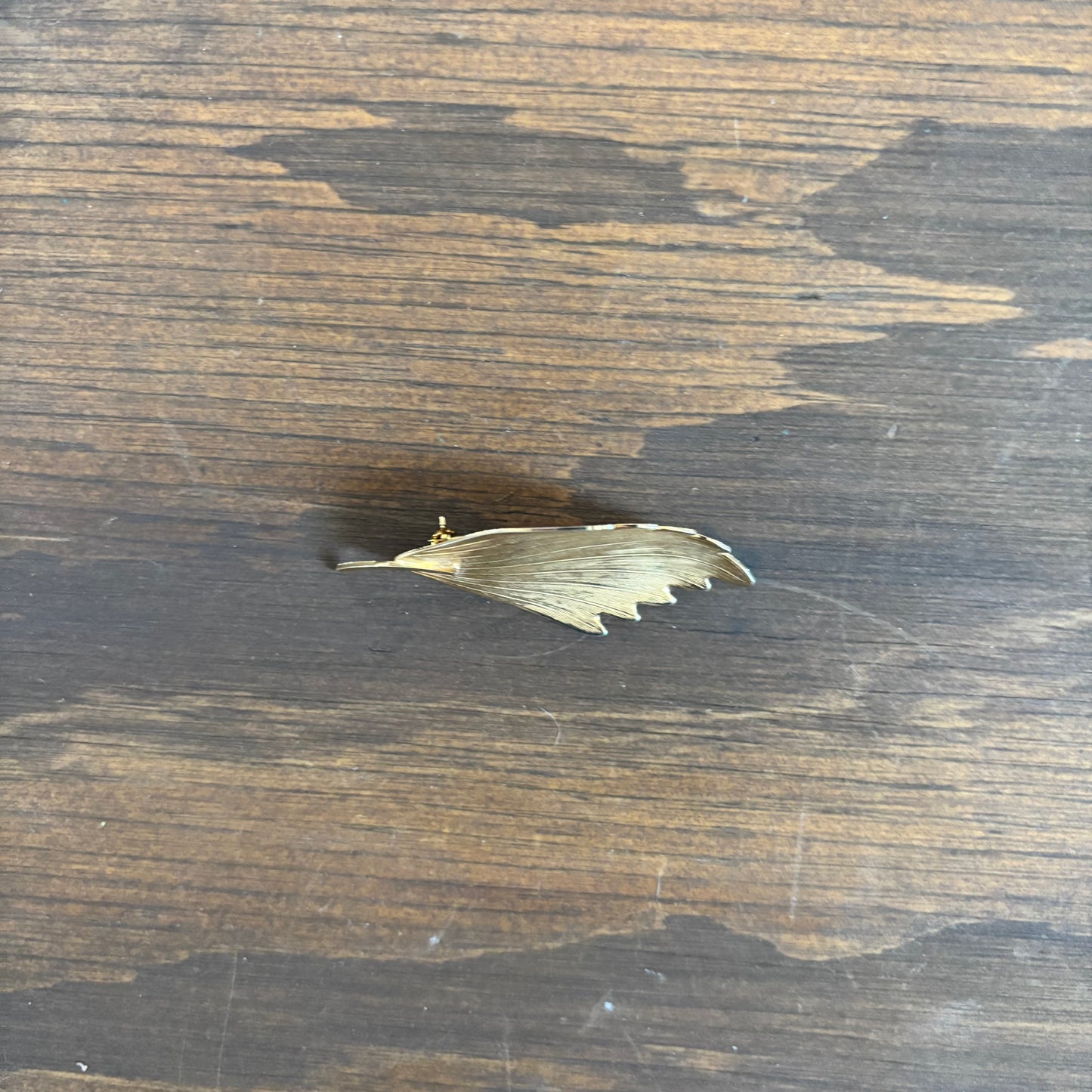 Gold-Tone Leaf Brooch