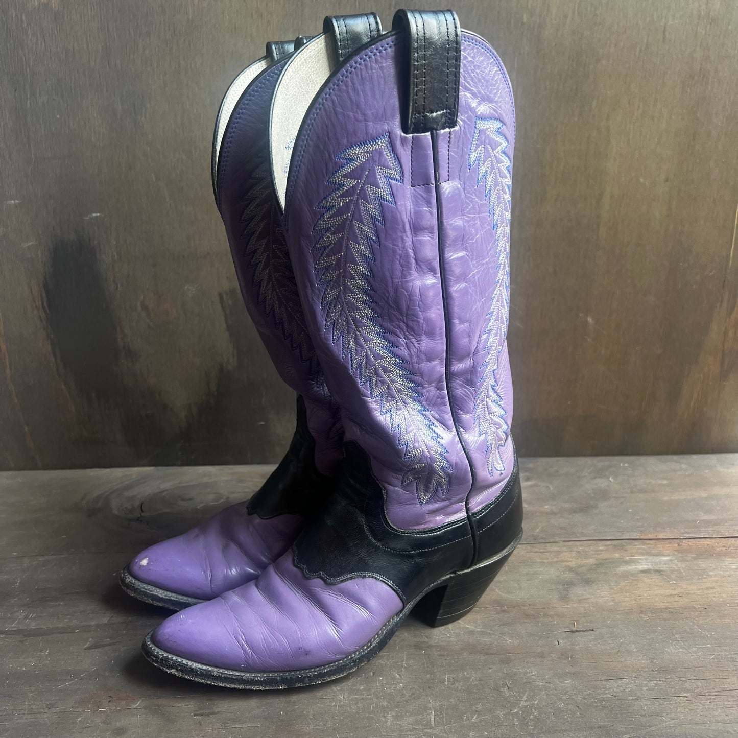 Olathe Purple and Black Leather Boots
