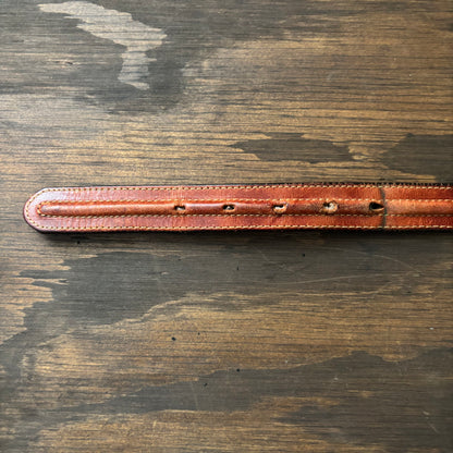 Brown Leather Belt with Brass Buckle