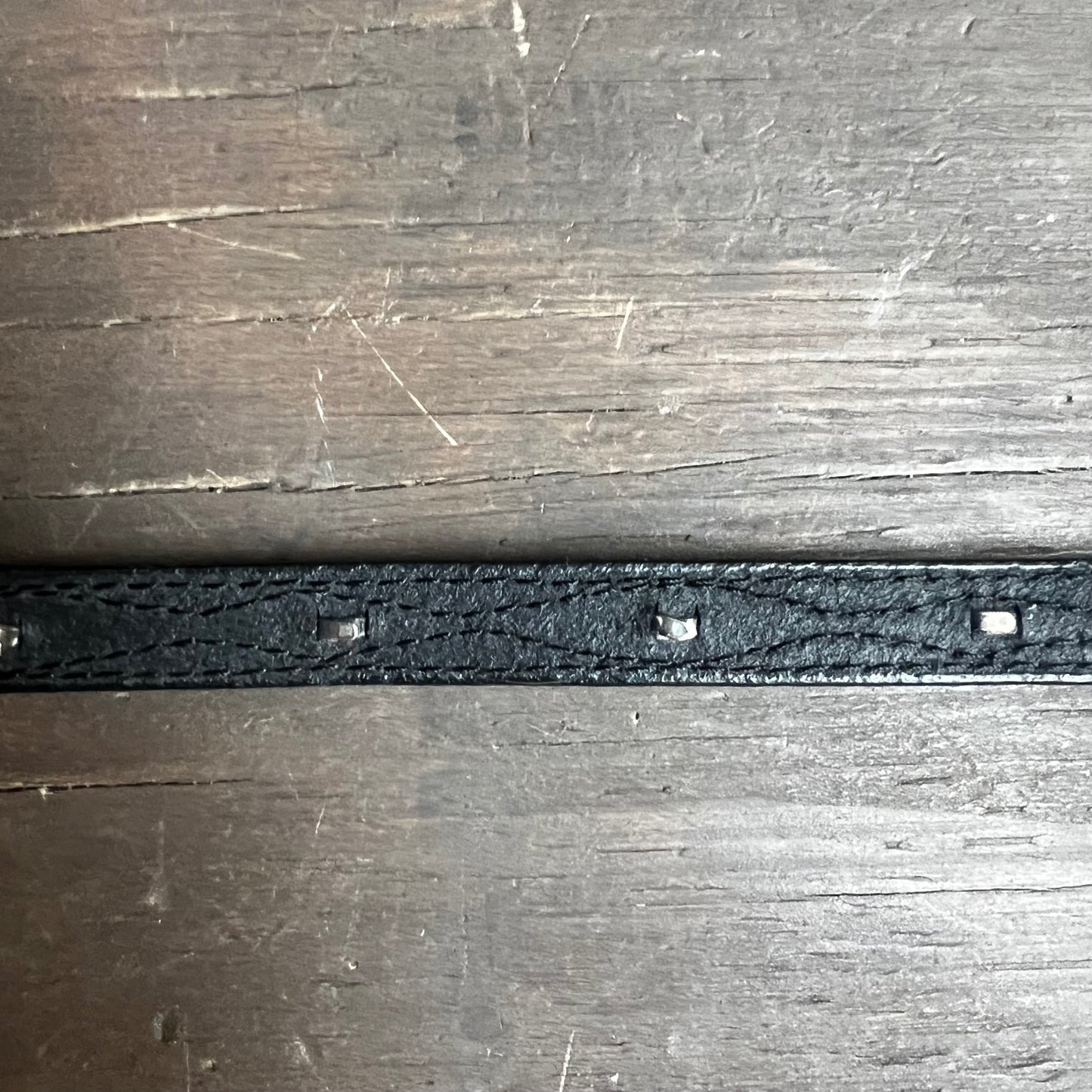 Black Leather Hat Band with Silver Studs