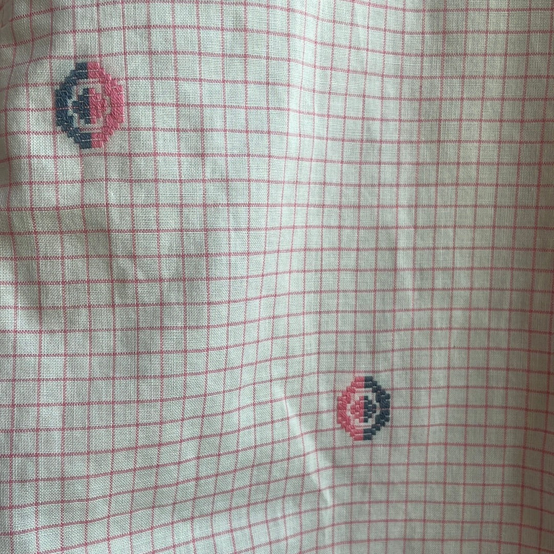 Custom Embroidered Vintage Pink Button Down