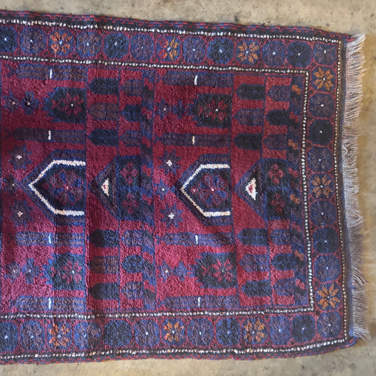 Burgundy Afghan Area Rug