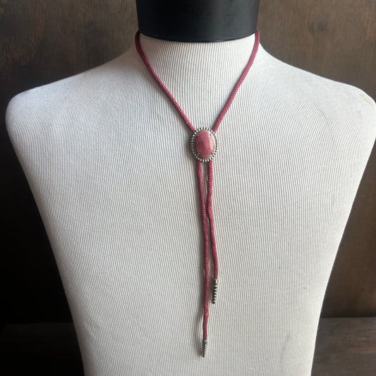 Pink Rhodinite Bolo Tie