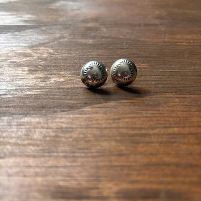 Etched Silver Circle Earrings