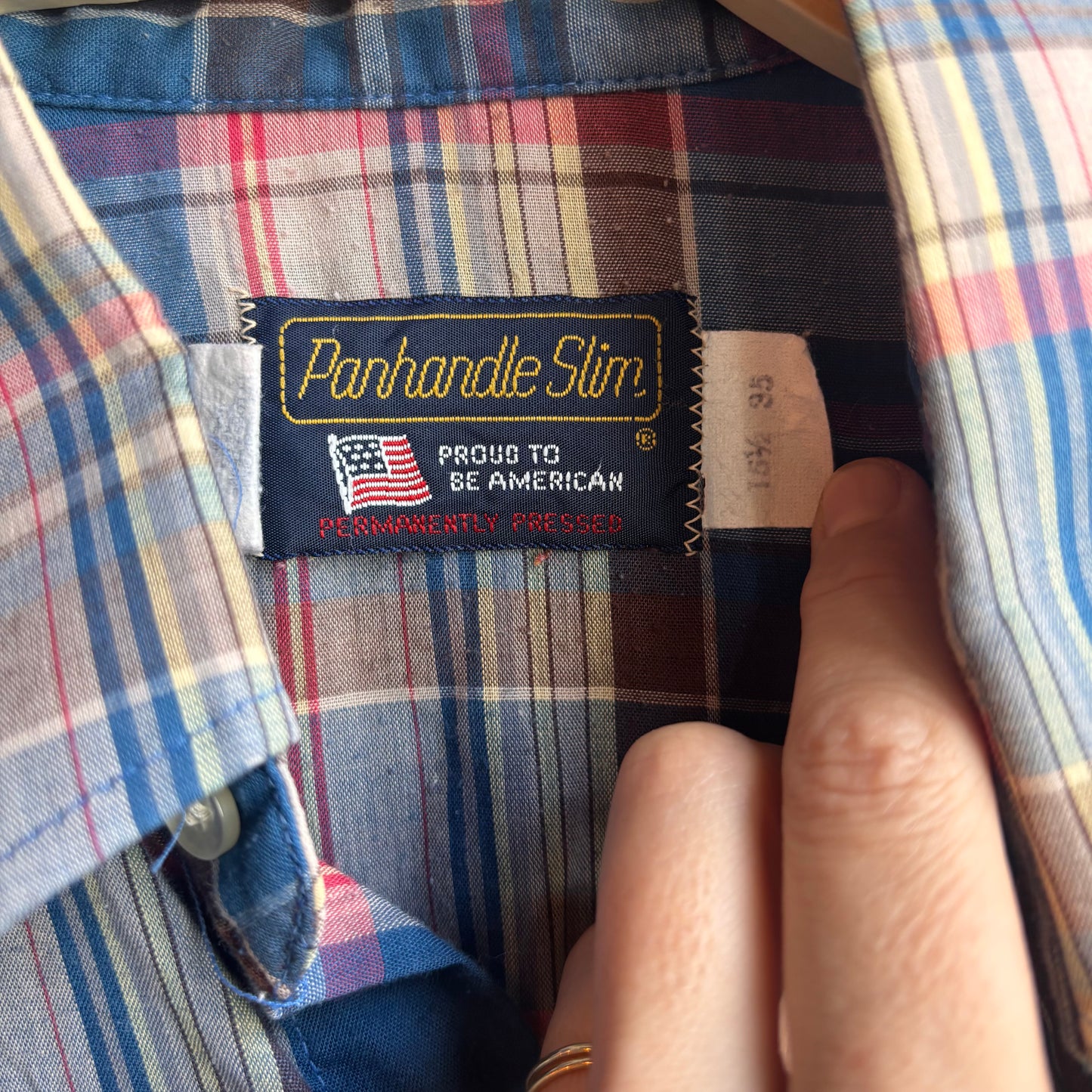 Vintage Roper Blue Gingham Pearl Snap