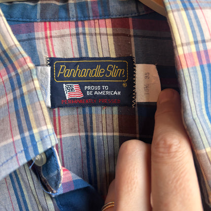 Vintage Roper Blue Gingham Pearl Snap