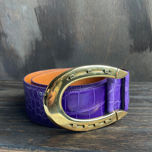Ralph Lauren Purple Alligator Leather Belt